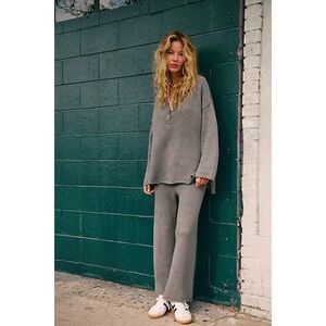 Free People Hailee Sweater Set Grey Heather Small